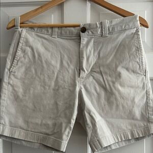 J. Crew Light Gray and White Flat Front Shorts two pair of shorts